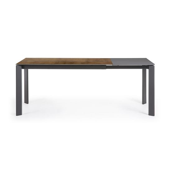 Стол Atta 140 (200) x90 антрацит, коричневый, керамика