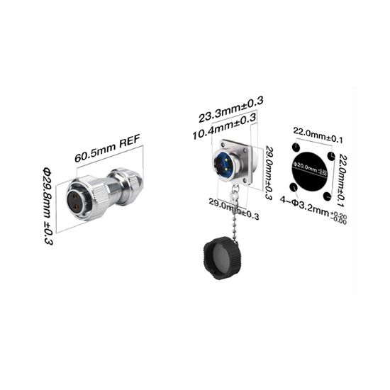 Водонепроницаемый разъем CNLINKO YZ20 4Pin 20A Male+Female IP65