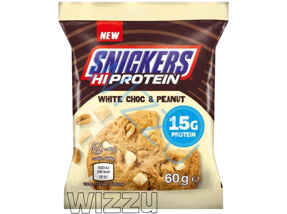 Печенье протеиновое 60г Snickers White Белый шоколад Арахис