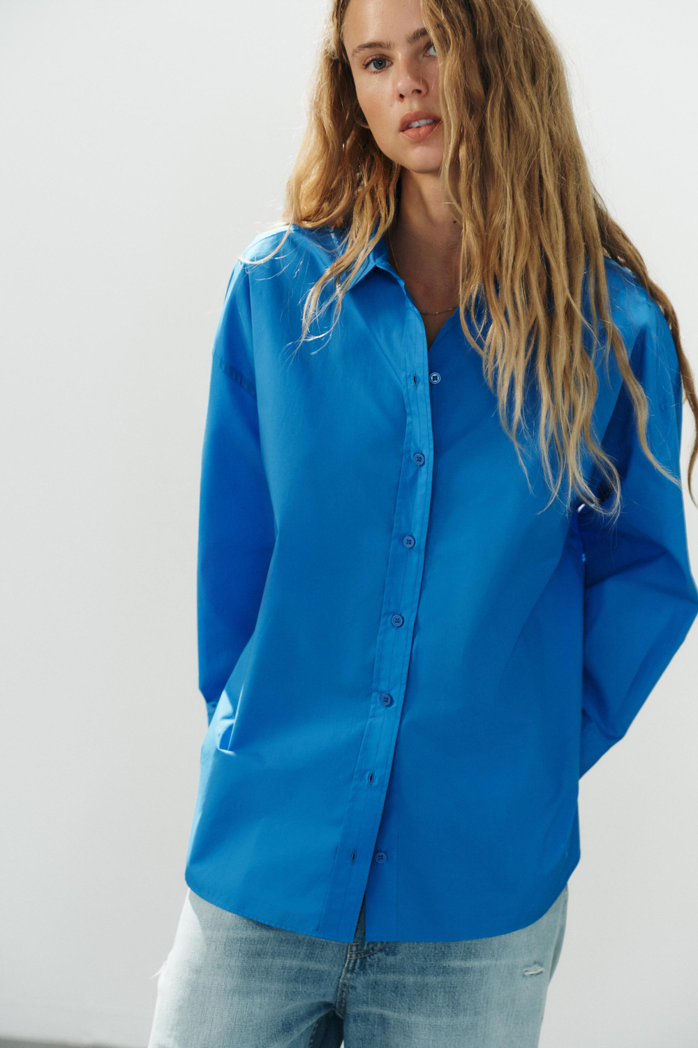 РУБАШКА ОВЕРСАЙЗ ИЗ ПОПЛИНА — ZARA