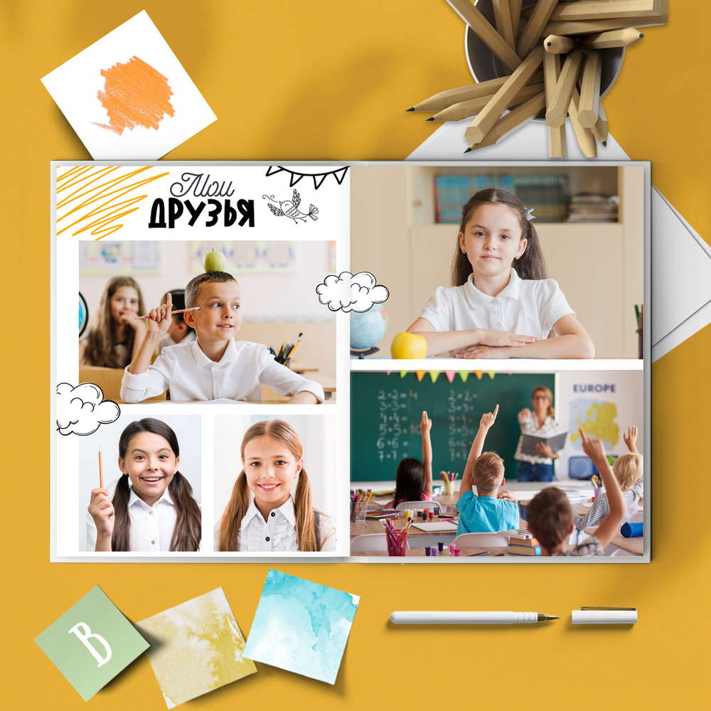 PSD-Шаблон фотокниги "Doodle"