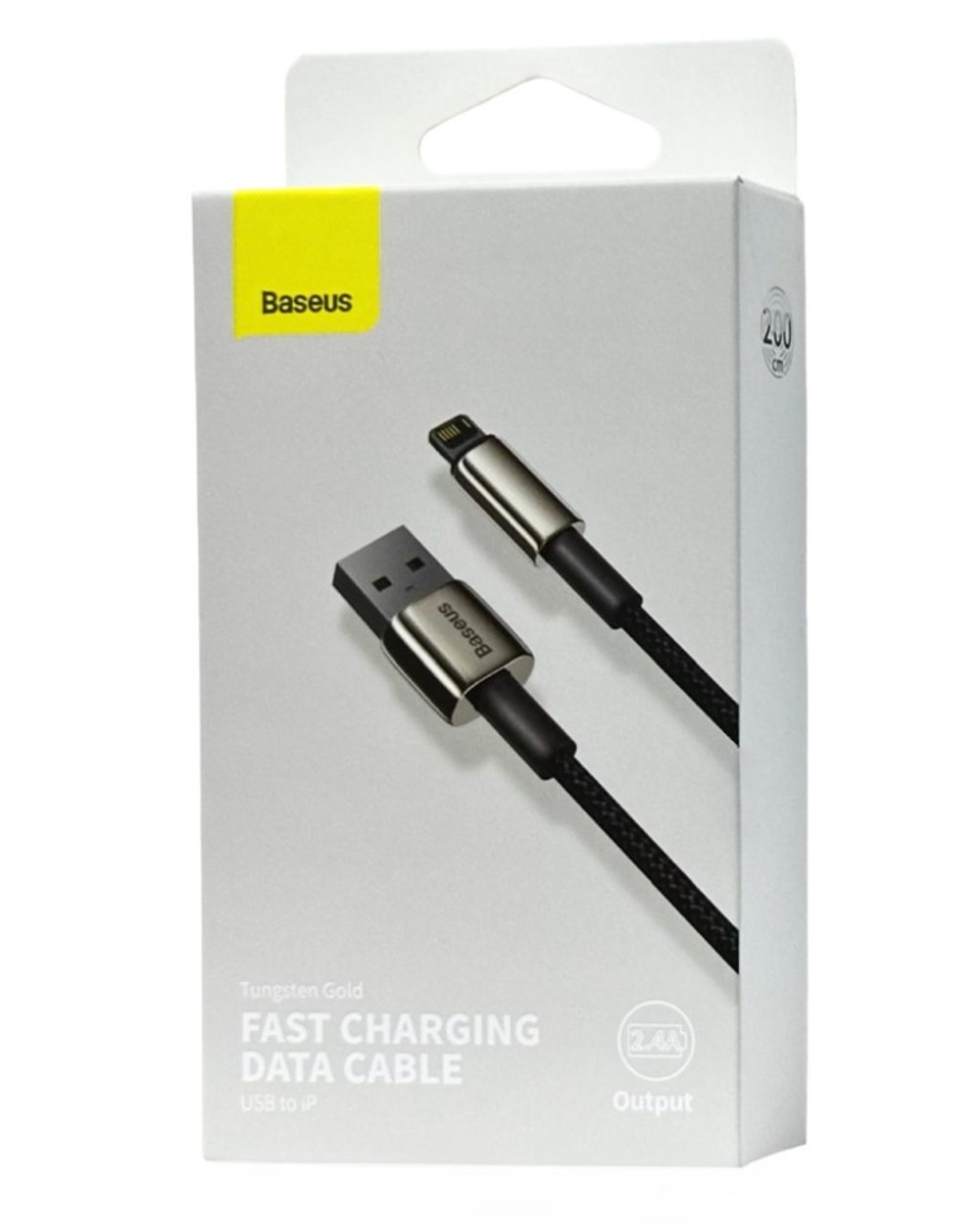 Baseus Tungsten Gold Fast Charging Data Cable USB to iP 2.4A 2m Black