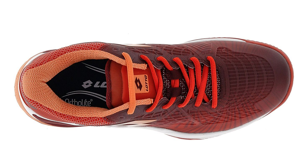 Мужские кроссовки теннисные Lotto Mirage 100 II Clay - grenadine red/tawny red/nectarine