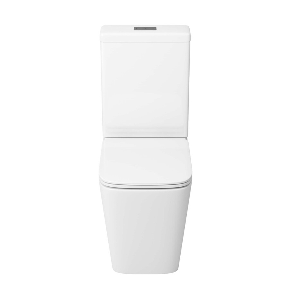 Унитаз напольный Grossman Classic GR-4445SQ (635х380х830) безободковый,белый с тонкой крышкой,микролифт,смыв торнадо,2 места