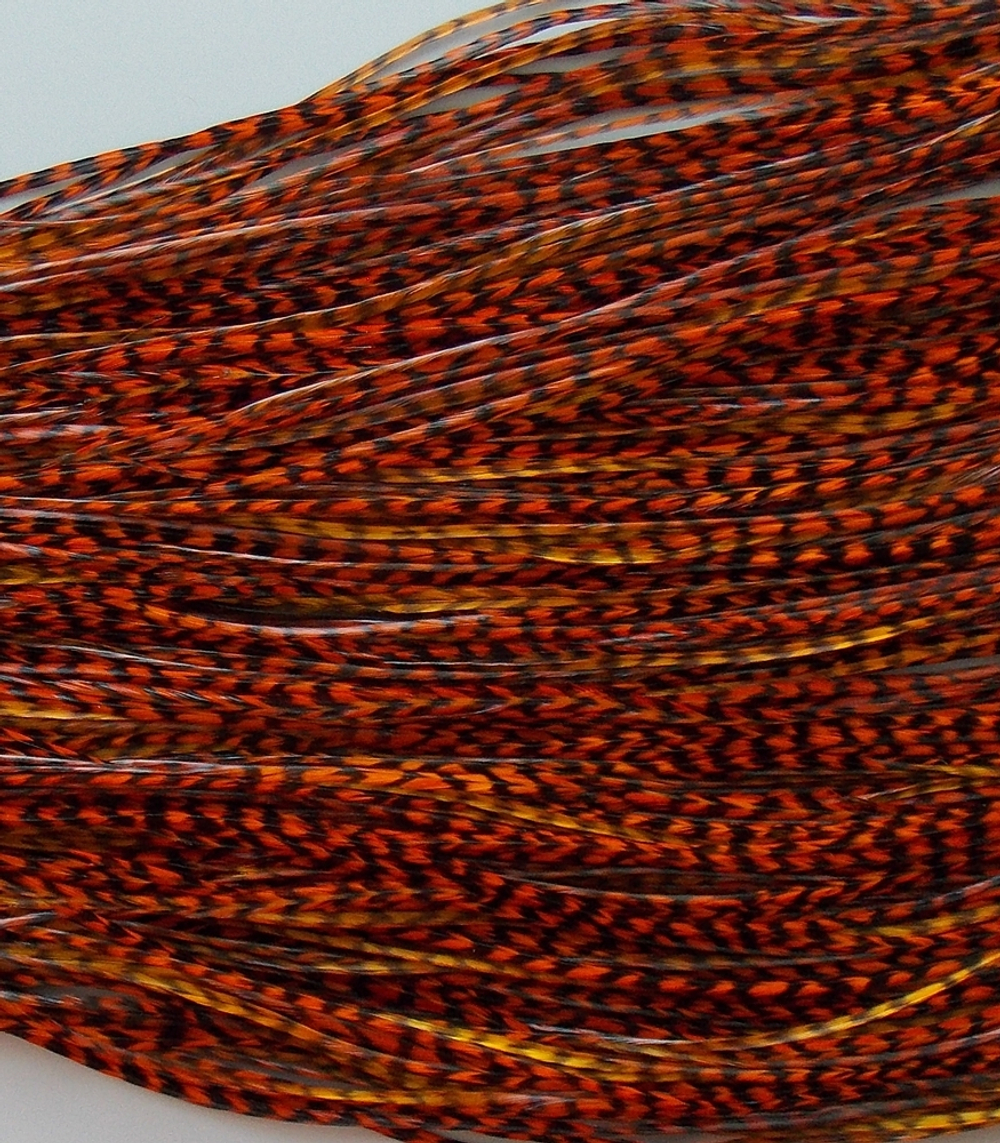 Перо петуха Grizzly dyed Aztec Gold (10 шт)