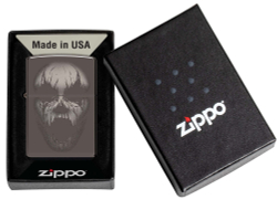 Зажигалка Zippo Screaming Monster с покрытием Black Ice®, латунь/сталь, черная, 38x13x57 мм