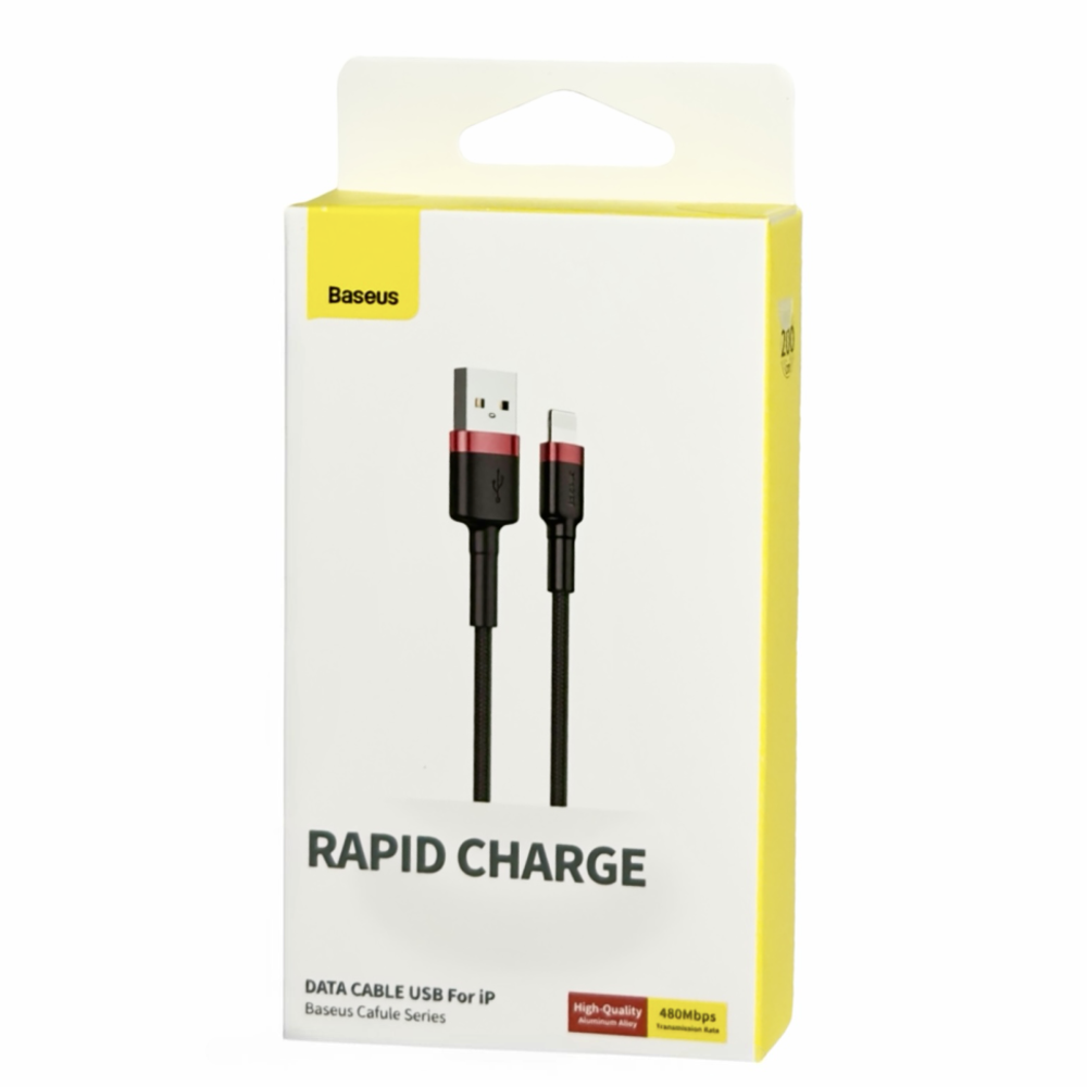 Usb Кабель-зарядка Lightning Baseus Cafule 1.5A 2м (CALKLF-C19) черно-красный