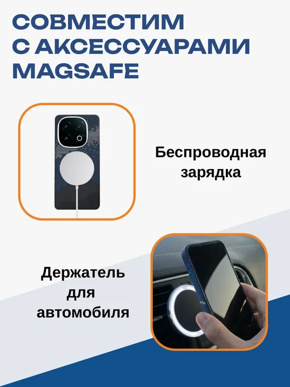 Карбоновый чехол для IQOO 13 с MagSafe Галактика (Galaxy)