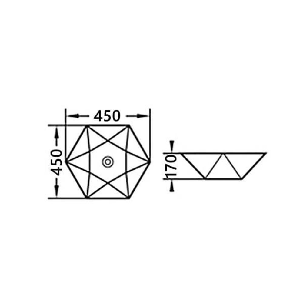 Раковина накладная AVS 45x45 белая AVS-81140