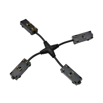 Трековый коннектор питания Х-образный APL.0280.00.05 чёрный Magnetic track 220 Aployt