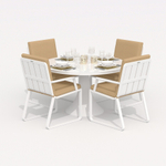 Стул Ideal Patio АЛЬБА бежевый - белый каркас