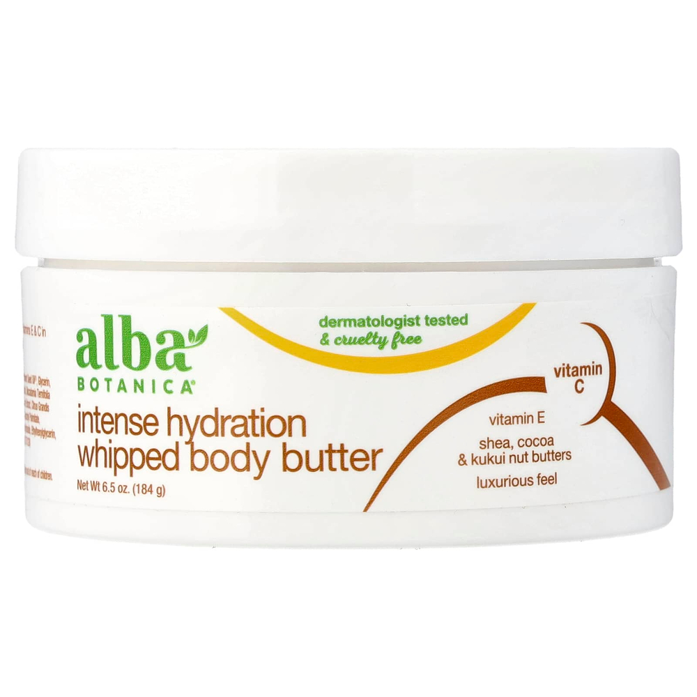Alba Botanica, взбитое масло для тела, интенсивное увлажнение, 184 г (6,5 унции)