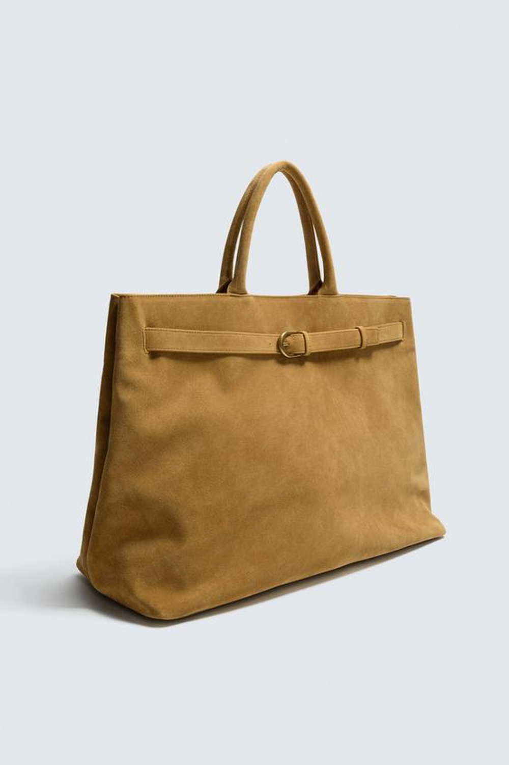 ZARA КОЖАНАЯ СУМКА С РЕМНЕМ, КАРАМЕЛЬНО-КОРИЧНЕВЫЙ