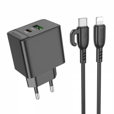 Зарядное устройство на Lightning Borofone BAS14A PD20W + QC3.0(black)