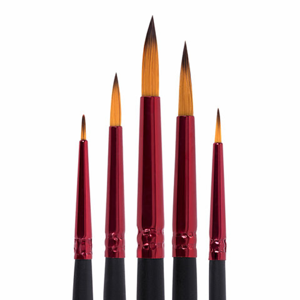 Кисти BRAUBERG PREMIUM, набор 5шт. (синтетика, круглая  №1,2,3,4,5), блистер, 201025