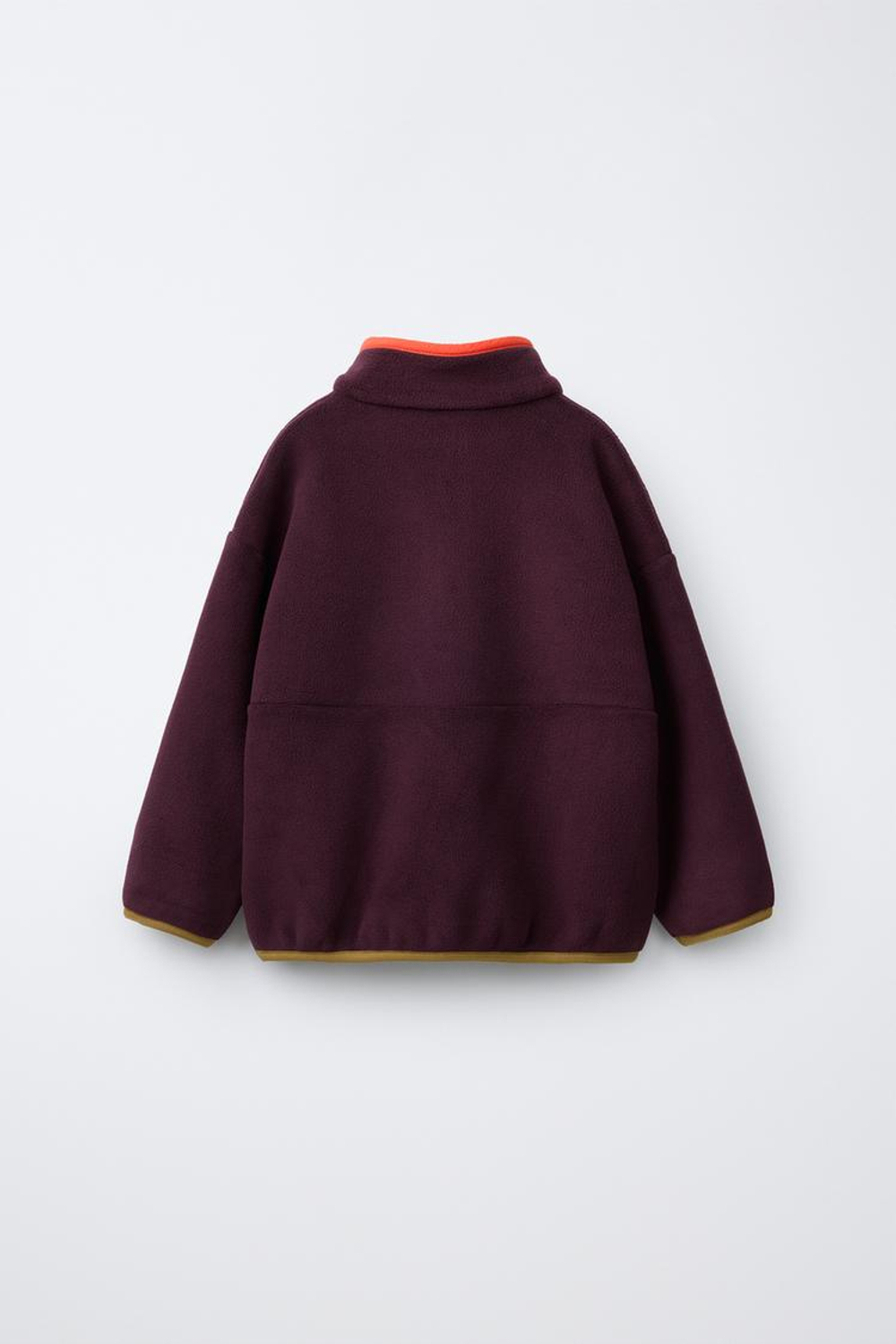 ZARA ФЛИСОВАЯ ТОЛСТОВКА COLORBLOCK, ТЕМНО-БОРДОВЫЙ