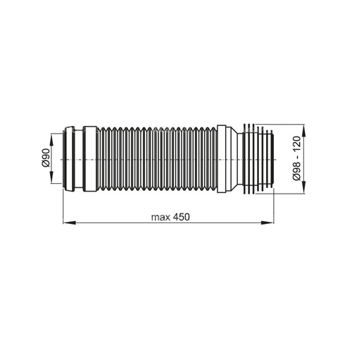 Гибкое колено Alcadrain, 90/110 flexi (M9006)