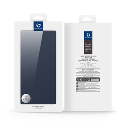 Чехол книжка из кожи синего цвета для Nothing Phone 4a, серия Skin Pro Series от Dux Ducis