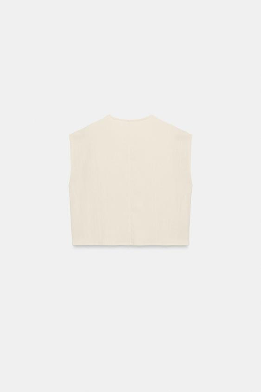 ZARA ТОП В СТИЛЕ РУСТИК БЕЗ РУКАВОВ, ЭКРЮ