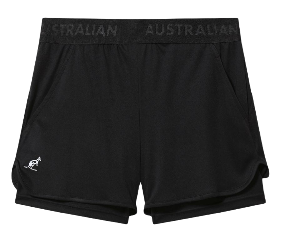 Женские Шорты теннисные Australian Stretch Logo Short Ace - black