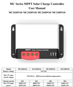 Контроллер заряда SRNE MPPT MC2440N10 [40A / 12/24V / 550/1100W]
