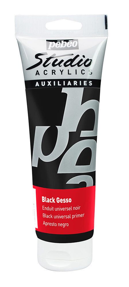 Грунт акриловый черный Gesso Studio 250 мл, Pebeo