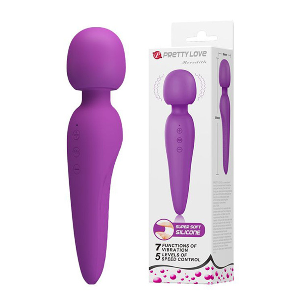 Лиловый wand-вибратор 21,5см Pretty Love Meredith BI-014668