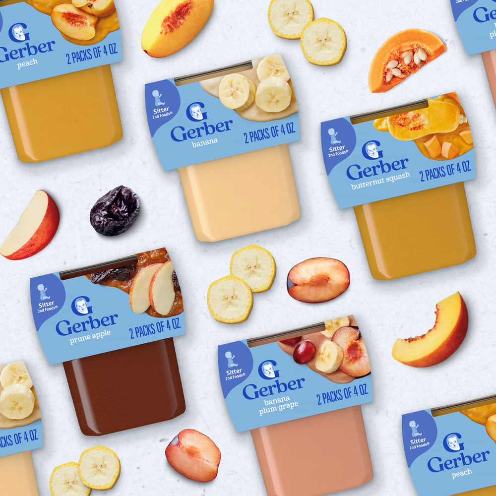 Gerber, 2nd Foods®, детское питание, зеленая фасоль, 2 упаковки по 113 г (4 унции)