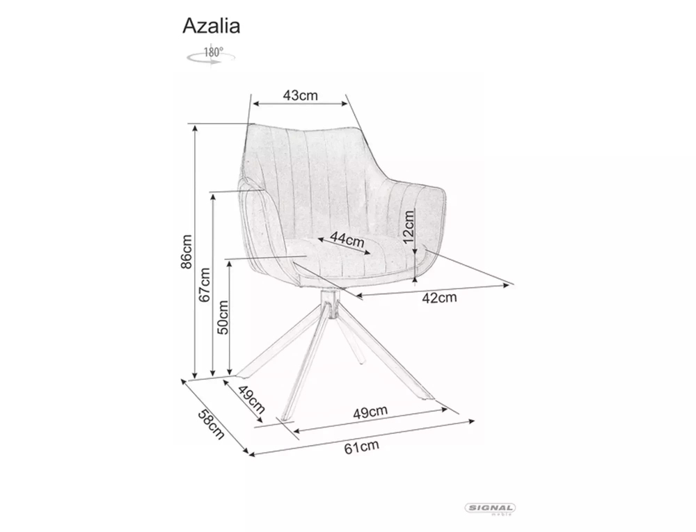 Стул SIGNAL AZALIA Brego 22 светло-бежевый/черный, поворотный