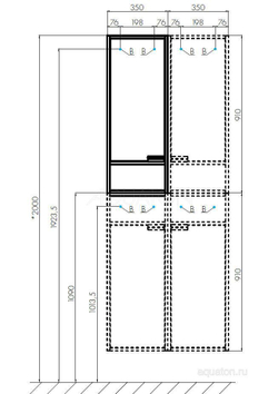 Шкаф подвесной AQUATON Флай одностворчатый, левая, дуб крафт (1A237903FAX1L)