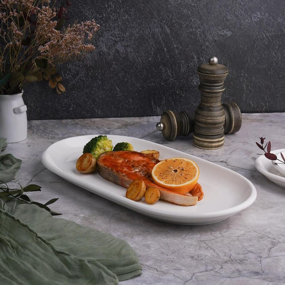 Блюдо овальное 32,7*17,8 см h2,7 см для подачи белое фарфор NEW P.L. Proff Cuisine [6]