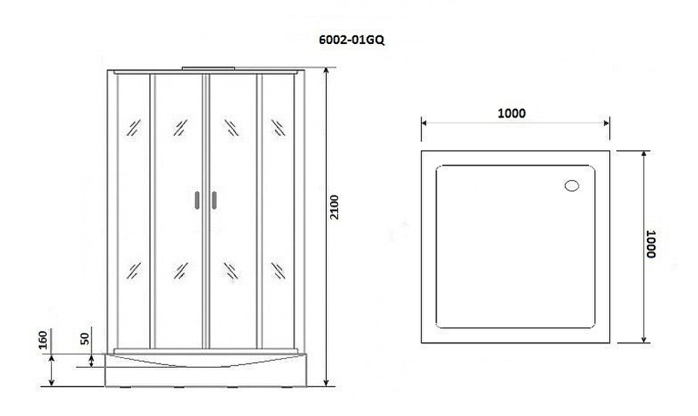 Душевая кабина Niagara Premium 100x100 NG-6002-01GQ с гидромассажем