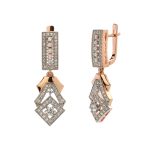 Серьги с фианитом из серебра 925 пробы JA-S-513894РА