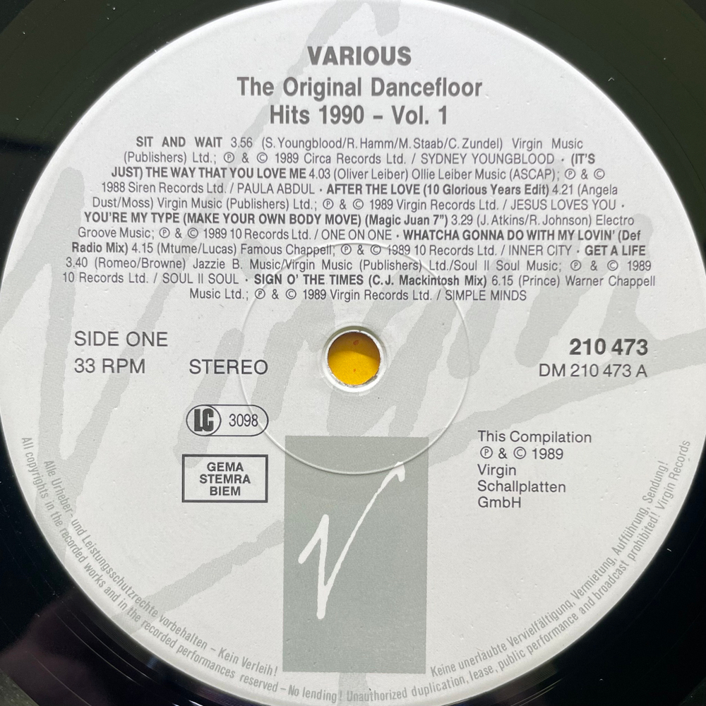 Сборник The Original 1990 Dancefloor Hits Vol. 1 (Германия 1990г.)