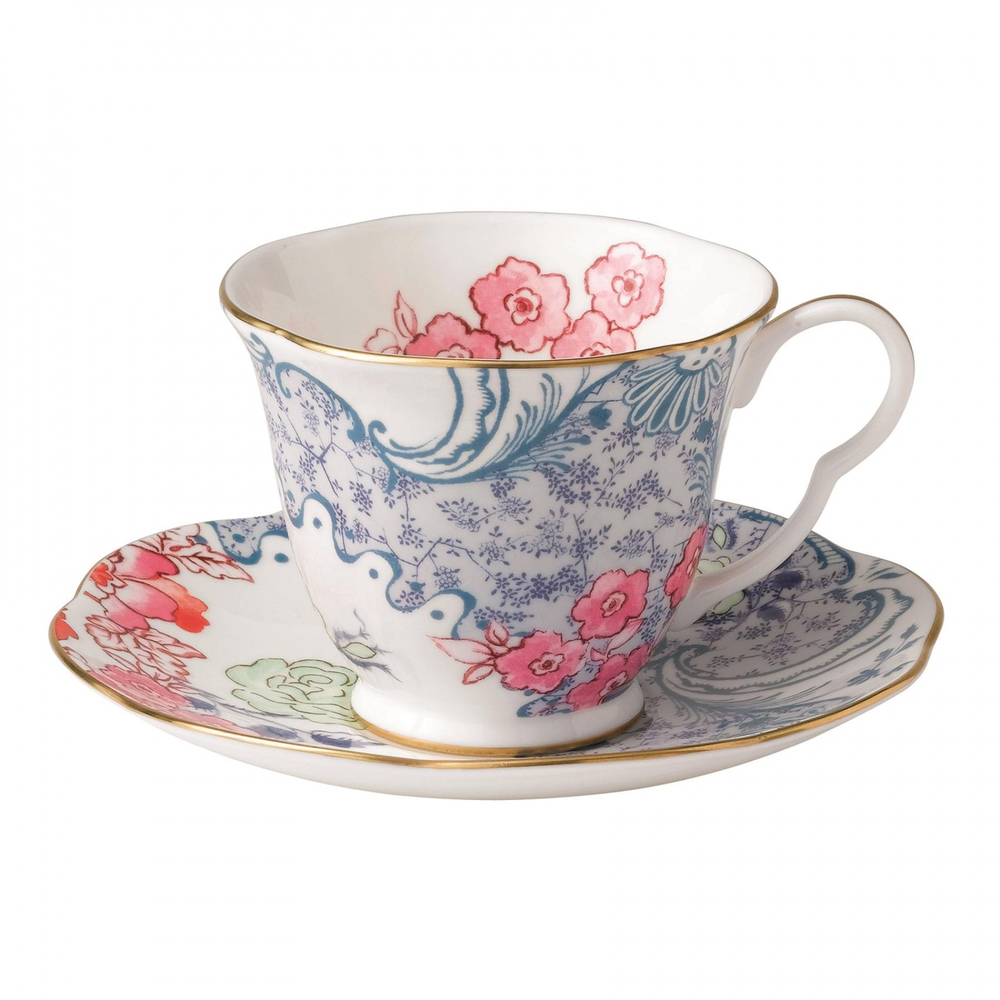 Wedgwood Чашка с блюдцем Баттерфляй розовая для чая 5C107800047