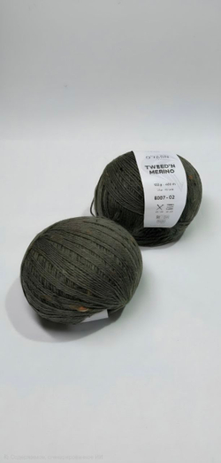 Пряжа TWEED’N MERINO с коричневыми крапинками, 500г