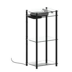 Transparent Transparent Turntable Stand Black