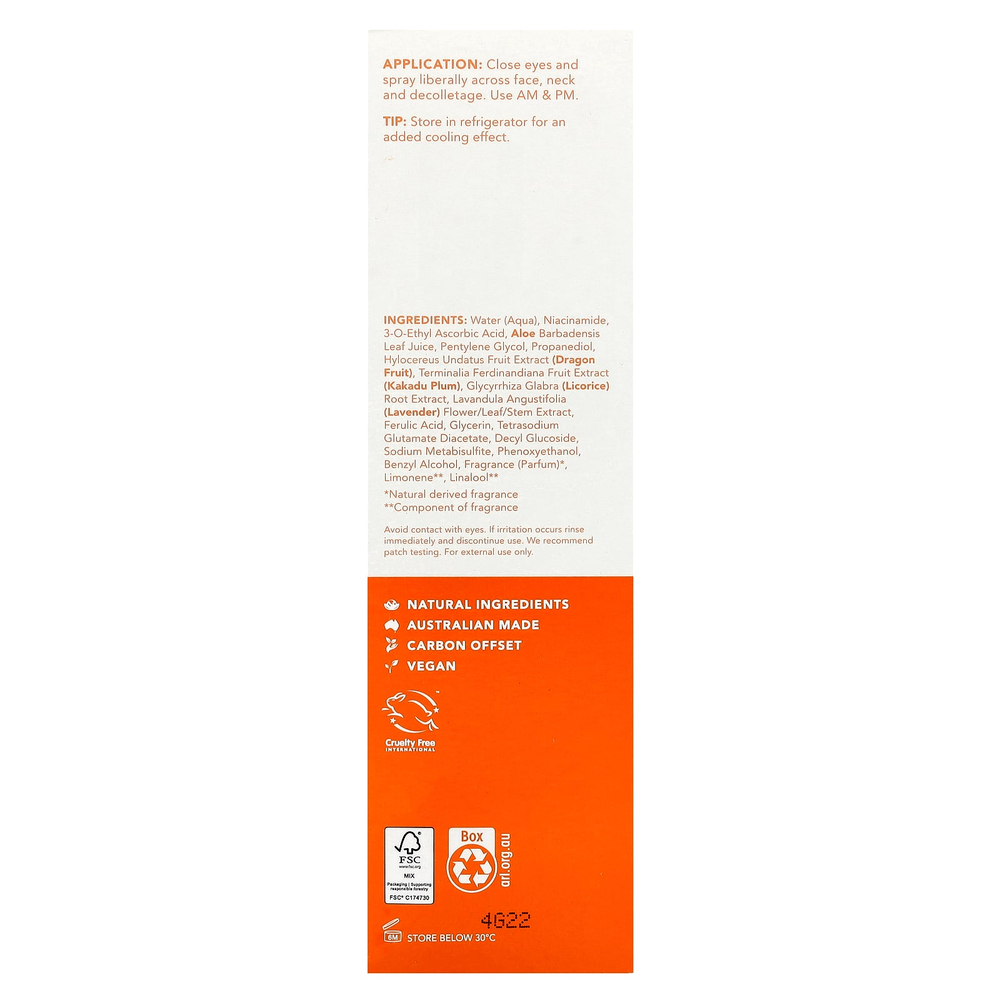 Sukin, Glow Active-C, осветляющий спрей с витамином C, для всех типов кожи, 125 мл (4,23 жидк. Унции)