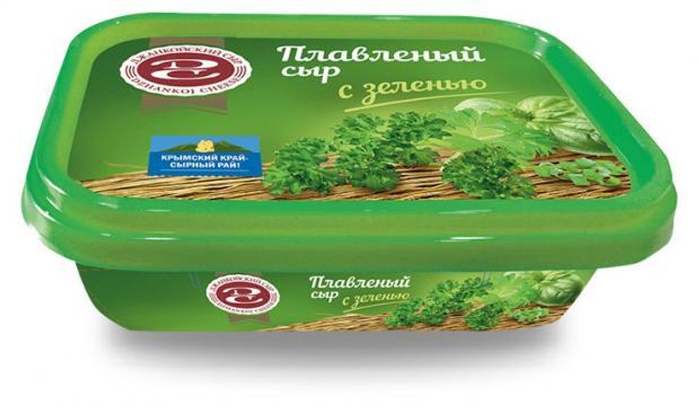 Сыр плавленный Джанкойской с зеленью 55 % 180 гр