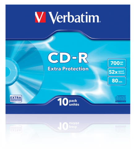 Оптический диск Verbatim CD-R 700MB 52X Extra Protection, Slim Case, 10 шт