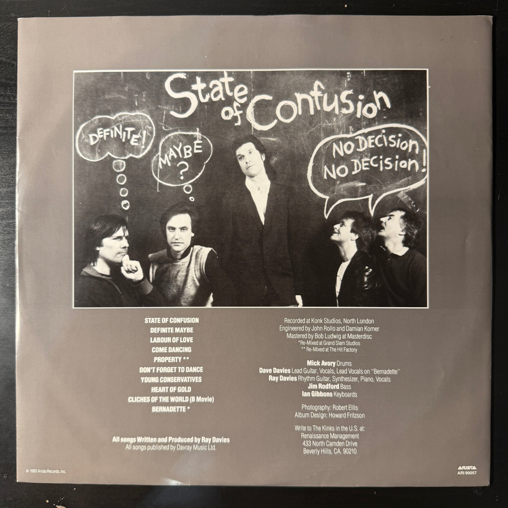 The Kinks ‎– State Of Confusion (Скандинавия 1983г.)