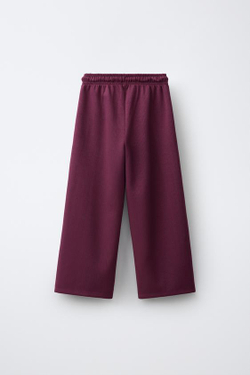 ZARA СПОРТИВНЫЕ БРЮКИ WIDE LEG, МАЛИНОВЫЙ