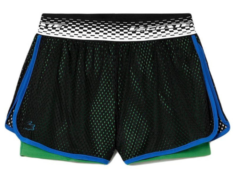 Женские Шорты теннисные Lacoste Tennis Shorts With Built-In Undershorts - черный