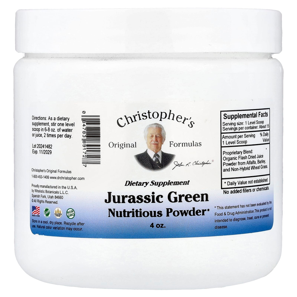 Christopher's Original Formulas, питательный порошок из юрской зеленого чая, 4 унции