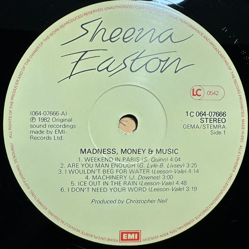 Sheena Easton - Madness, Money And Music (Европа 1982г.)
