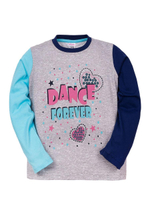 Лонгслив для девочек "Danse love" SM341 92-98 см. Бирюзово-синий