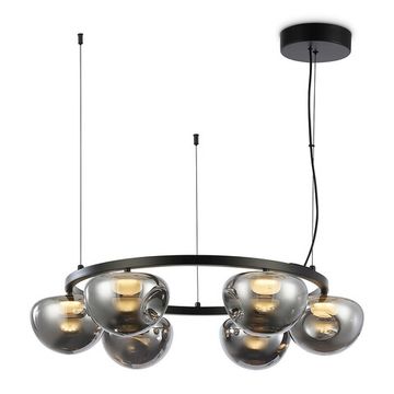Подвесная светодиодная люстра 36W 3000K LH12003/6 BK/GD/SM черный/золото/дымчатый High Light Modern Ambrella