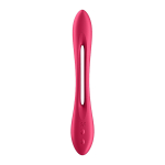Красный многофункциональный 19,9см вибратор для пар Satisfyer Elastic Joy