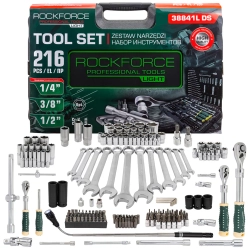 Набор инструментов 216пр. 1/4'', 3/8'', 1/2''(6гр.) RockFORCE LIGHT RF LIGHT-38841L DS