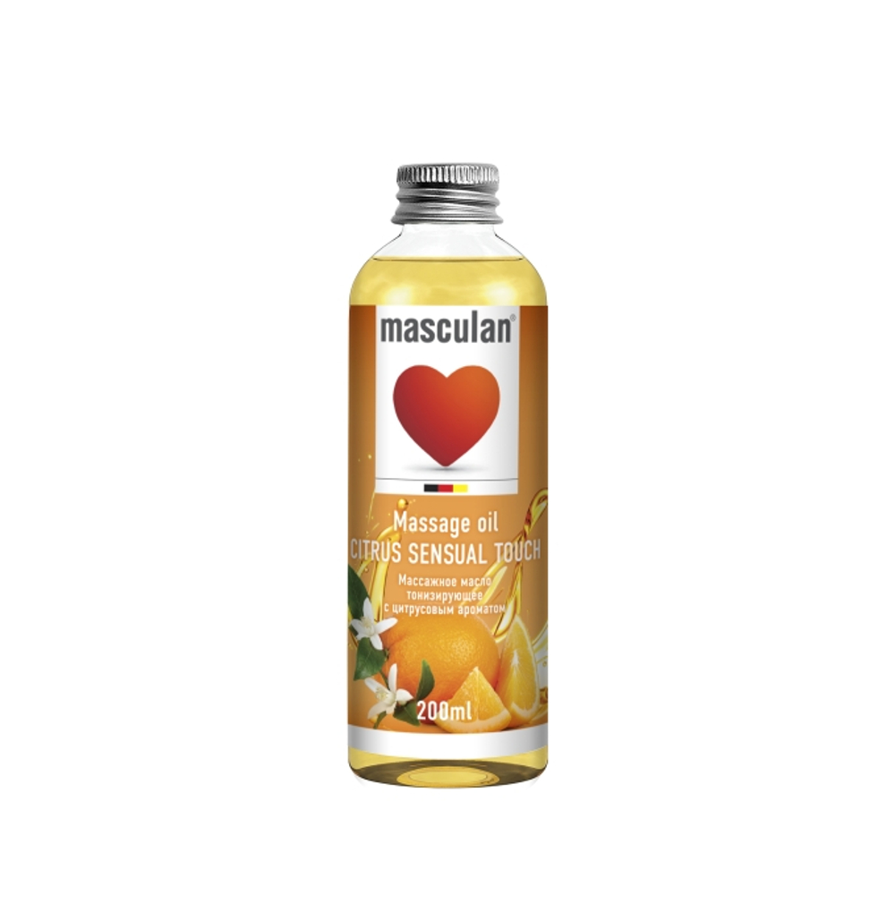 Массажное масло Masculan "Citrus Sensual Touch" тонизирующее с цитрусовым ароматом, 200 мл